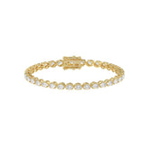 Fancy Oval Shape Diamond Ladies Tennis Bracelet in 14K Yellow Gold 4CT (Color F-G -Clarity VS1/VS2)