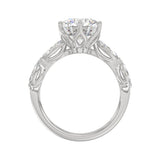 Luxury 14K White Gold Bridal Ring for Ladies 3 3/4CT Round & Marquise Cut Diamonds 3.00CT Round Center stone (Color F-G -Clarity VS1/VS2)