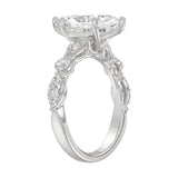 14K White Gold Bridal Fashion Ring for Ladies 4CT Round & Marquise& Pear Cut Diamonds 3.00CT Marquise Center stone (Color F-G -Clarity VS1/VS2)