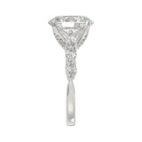 Elegant 14K White Gold Bridal Fancy Ring for Ladies 3 3/4CT Round & Marquise& Oval Cut Diamonds 3.00CT Center stone (Color F-G -Clarity VS1/VS2)