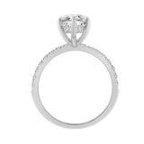 14K WHITE GOLD 3 1/2CT MARQUISE/ROUND DIAMOND LADIES RING (CENTER STONE MARQUISE DIAMOND 3CT)