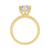 14K YELLOW GOLD 4 3/4CT MARQUISE/ROUND DIAMOND LADIES RING (CENTER STONE MARQUISE DIAMOND 4CT)