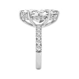 14K WHITE GOLD 6.00CT MARQUISE/ROUND DIAMOND LADIES RING (CENTER STONE MARQUISE DIAMOND 5CT)