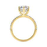 14K YELLOW GOLD 6.00CT MARQUISE/ROUND DIAMOND LADIES RING (CENTER STONE MARQUISE DIAMOND 5CT)
