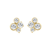 1.00CT Yellow Gold 10K Round Diamond Fashion Earrings for Women (Color F-G Clarity VS1/VS2)