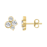 1.00CT Yellow Gold 10K Round Diamond Fashion Earrings for Women (Color F-G Clarity VS1/VS2)
