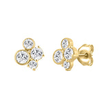 1.00CT Yellow Gold 10K Round Diamond Fashion Earrings for Women (Color F-G Clarity VS1/VS2)