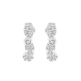 10K White Gold 3/4CT Round Diamond Hoop Earrings for Women (Color F-G -Clarity VS1/VS2)