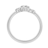 10K White Gold 1/2CT Round Diamond Bezel Cluster Ring for Women (Color F-G -Clarity VS1/VS2)