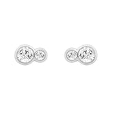 1/2CT White Gold 10K Collection Linked Hearts & Two-Stone Round Diamond Earring for Women (Color F-G -Clarity VS1/VS2)