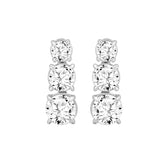 LADIES EARRINGS 3CT ROUND DIAMOND 14K WHITE GOLD (CENTER STONE ROUND DIAMOND 1 1/2CT )