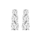LADIES EARRINGS 3CT ROUND DIAMOND 14K WHITE GOLD (CENTER STONE ROUND DIAMOND 1 1/2CT )