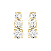 LADIES EARRINGS 3CT ROUND DIAMOND 14K YELLOW GOLD (CENTER STONE ROUND DIAMOND 1 1/2CT )