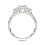 LADIES RING 1 7/8CT EMERALD/PRINCESS/ROUND DIAMOND 14K WHITE GOLD (CENTER STONE EMERALD DIAMOND 1CT )