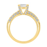 LADIES RING 2 1/3CT ROUND/EMERALD DIAMOND 14K YELLOW GOLD (CENTER STONE EMERALD DIAMOND 1 1/2CT )