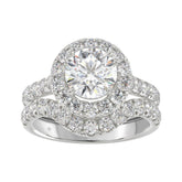 14K WHITE GOLD 3.00CT ROUND DIAMOND LADIES BRIDAL SET (CENTER STONE ROUND DIAMOND 1 1/2CT