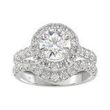 14K WHITE GOLD 3.00CT ROUND DIAMOND LADIES BRIDAL SET (CENTER STONE ROUND DIAMOND 1 1/2CT