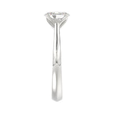 LADIES SOLITAIRE RING 1CT OVAL DIAMOND 14K WHITE GOLD
