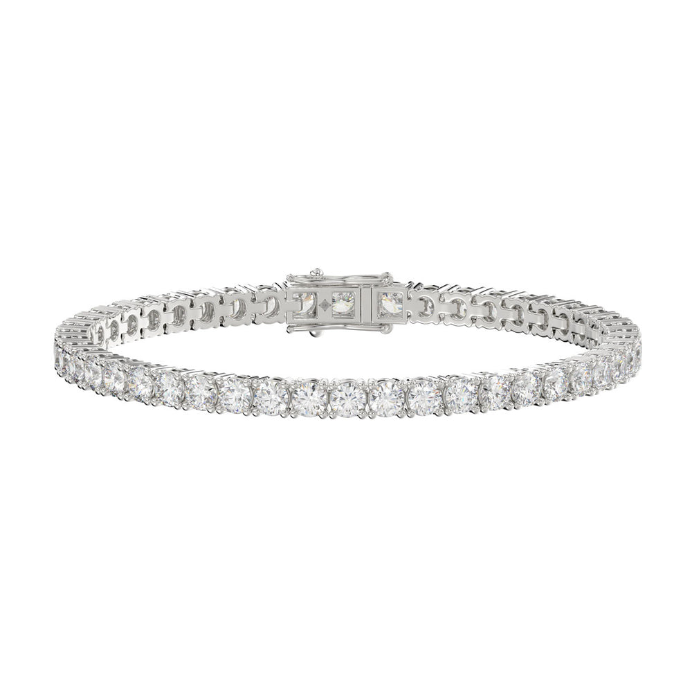 LADIES BRACELET 5CT ROUND DIAMOND 14K WHITE GOLD