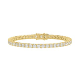 LADIES BRACELET 5CT ROUND DIAMOND 14K YELLOW GOLD