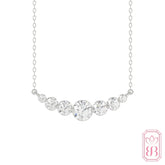 Seven Diamond Curve Necklace | 1.00 CTW Lab-Created Diamonds | Sterling Silver