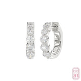 Diamond Huggies - Hoop Earrings | 1.00 CTW Lab-Created Diamonds | Sterling Silver