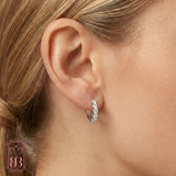 Diamond Huggies - Hoop Earrings | 1.00 CTW Lab-Created Diamonds | Sterling Silver