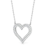 10K White Gold 0.50ct Round Diamond Ladies Heart Necklace