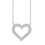 10K White Gold 0.50ct Round Diamond Ladies Heart Necklace