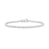 Silver 3.00ct Round Diamond Ladies Bracelet