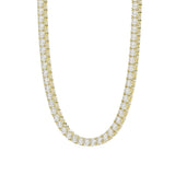 14K YELLOW GOLD 9 1/2CT 16" ROUND DIAMOND LADIES TENNIS NECKLACE