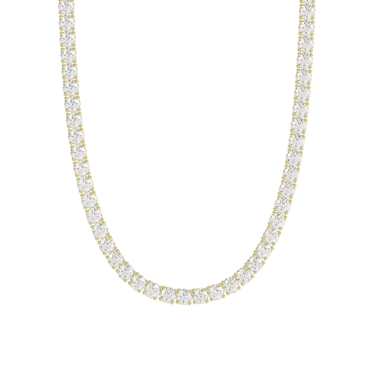 14K YELLOW GOLD 11 1/2CT 20" ROUND DIAMOND LADIES TENNIS NECKLACE