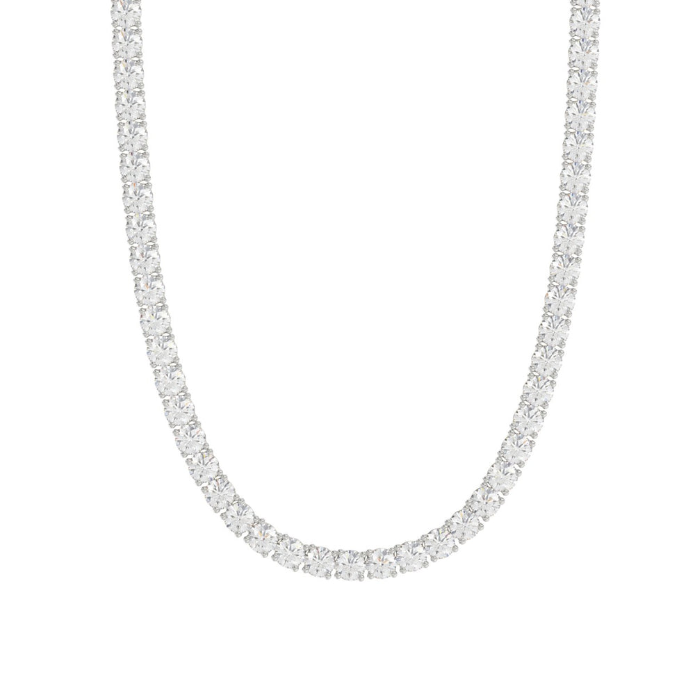 14K WHITE GOLD 17 7/8CT 20" ROUND DIAMOND LADIES TENNIS NECKLACE