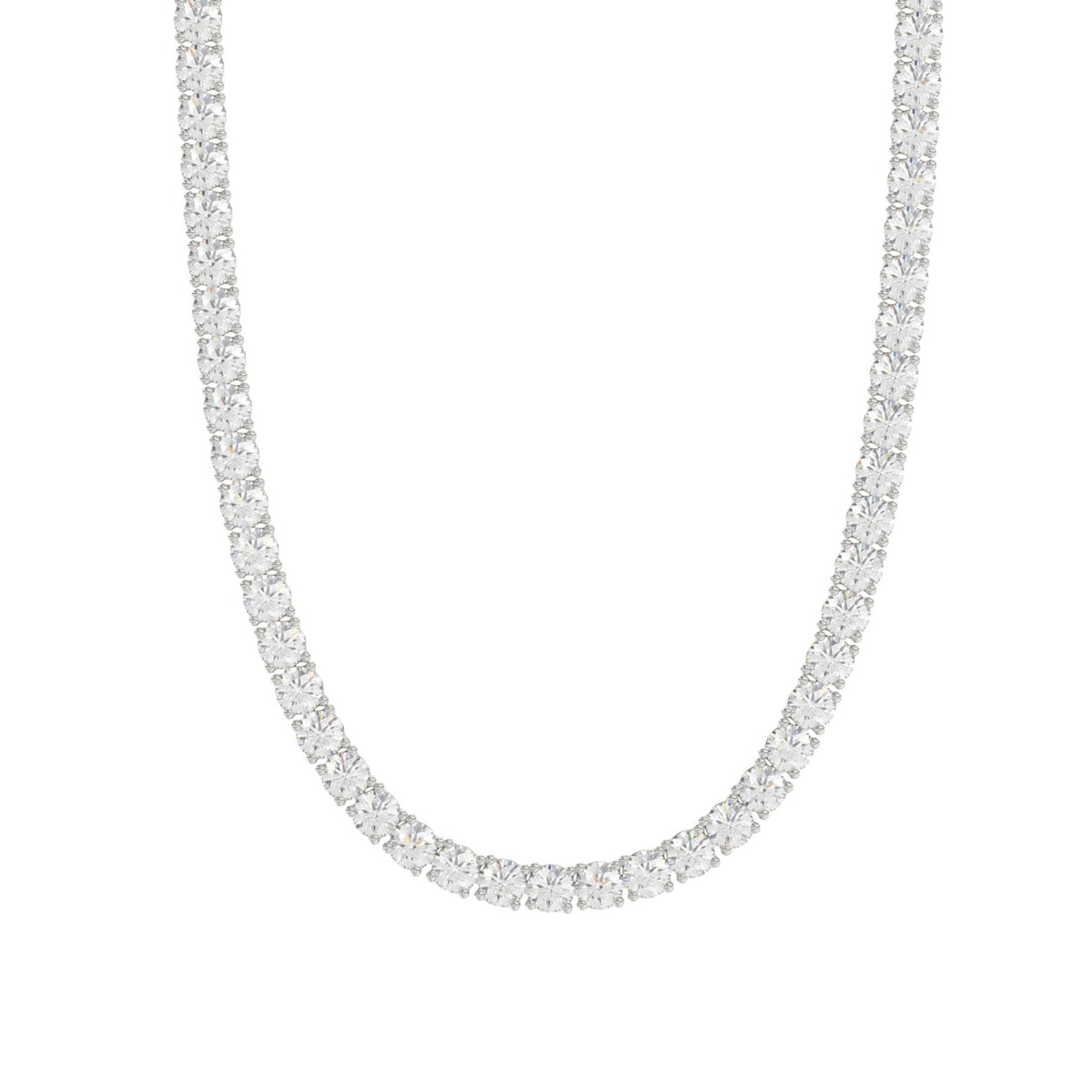 14K WHITE GOLD 17 7/8CT 20" ROUND DIAMOND LADIES TENNIS NECKLACE