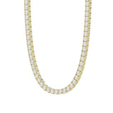 14K YELLOW GOLD 19 7/8CT 22" ROUND DIAMOND LADIES TENNIS NECKLACE