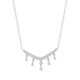 LADIES NECKLACE 3CT ROUND/PEAR DIAMOND 14K WHITE GOLD