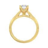 LADIES SOLITAIRE RING 2CT EMERALD DIAMOND 14K YELLOW GOLD