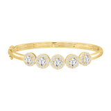 LADIES BANGLE 4CT ROUND DIAMOND 14K YELLOW GOLD