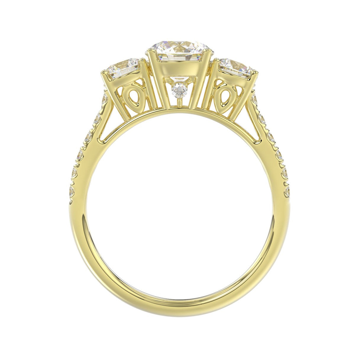 LADIES RING 1 3/4CT ROUND DIAMOND 14K YELLOW GOLD (CENTER STONE ROUND DIAMOND 1CT )