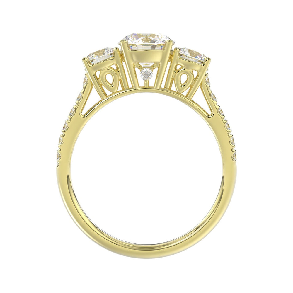 LADIES RING 1 3/4CT ROUND DIAMOND 14K YELLOW GOLD (CENTER STONE ROUND DIAMOND 1CT )