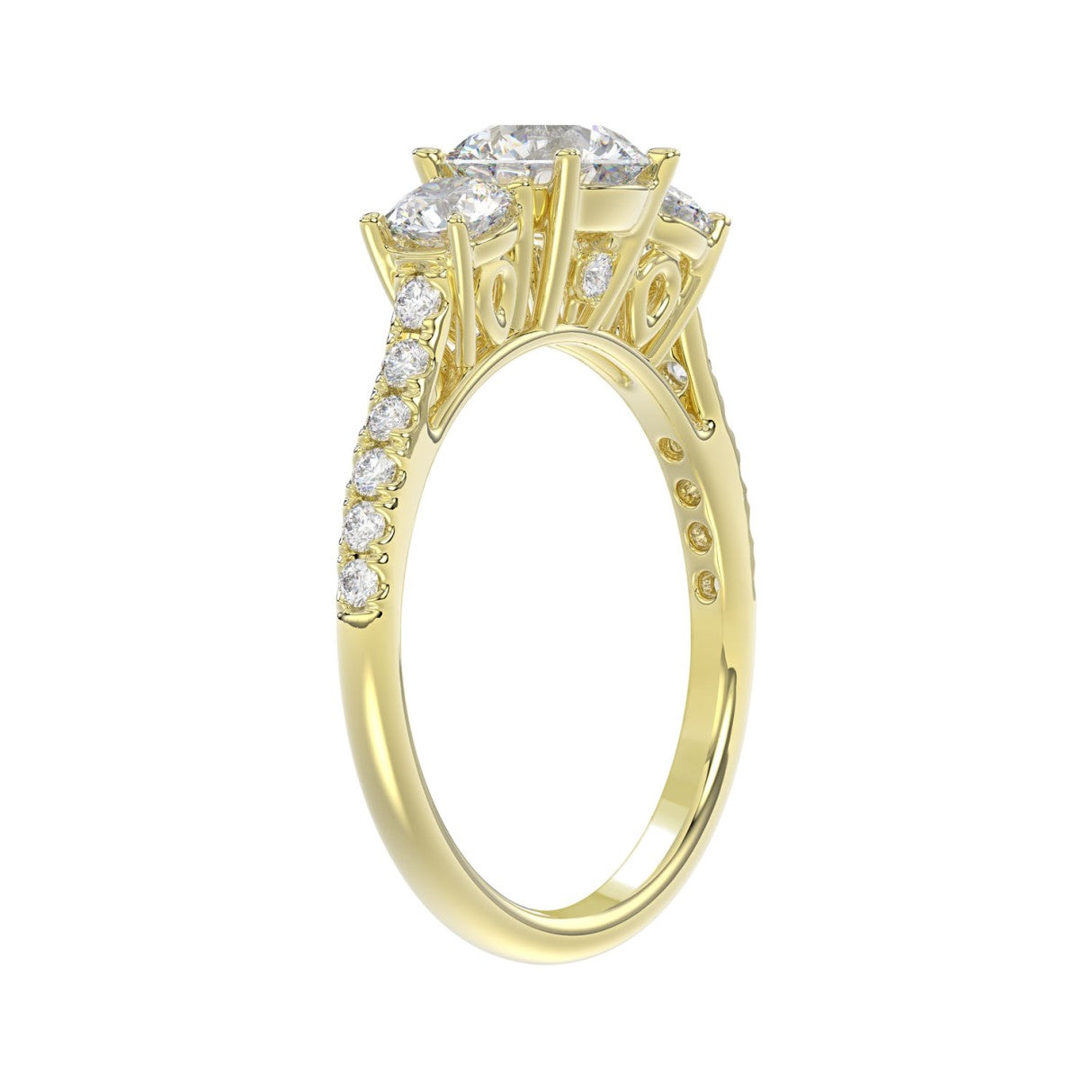 LADIES RING 1 3/4CT ROUND DIAMOND 14K YELLOW GOLD (CENTER STONE ROUND DIAMOND 1CT )