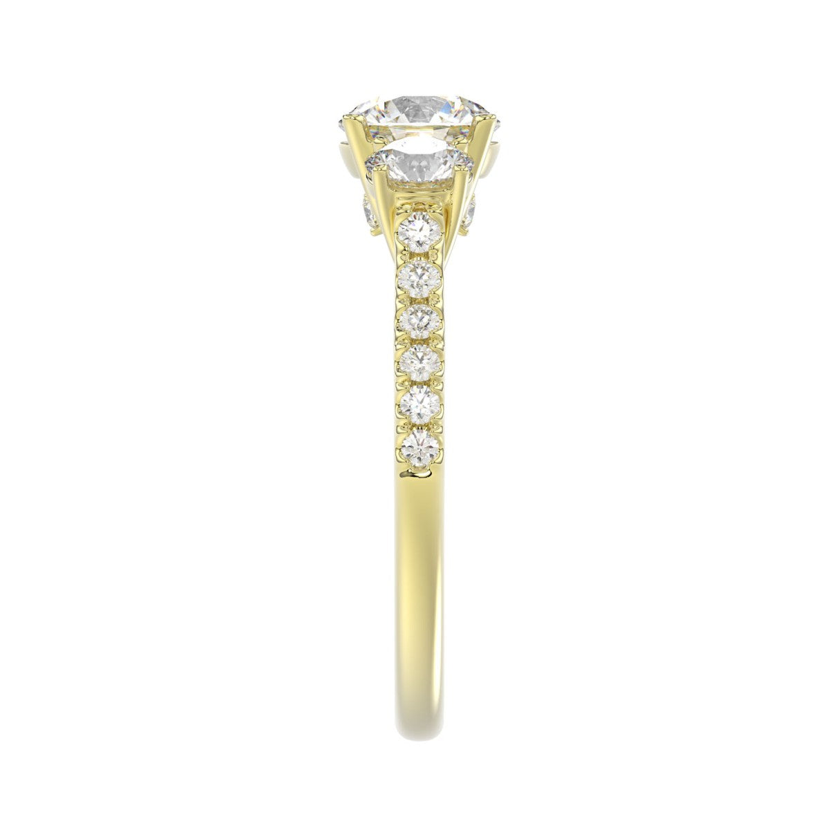 LADIES RING 1 3/4CT ROUND DIAMOND 14K YELLOW GOLD (CENTER STONE ROUND DIAMOND 1CT )