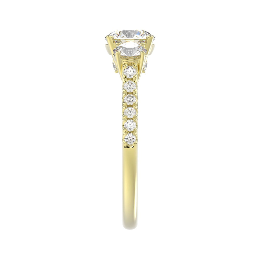 LADIES RING 1 3/4CT ROUND DIAMOND 14K YELLOW GOLD (CENTER STONE ROUND DIAMOND 1CT )