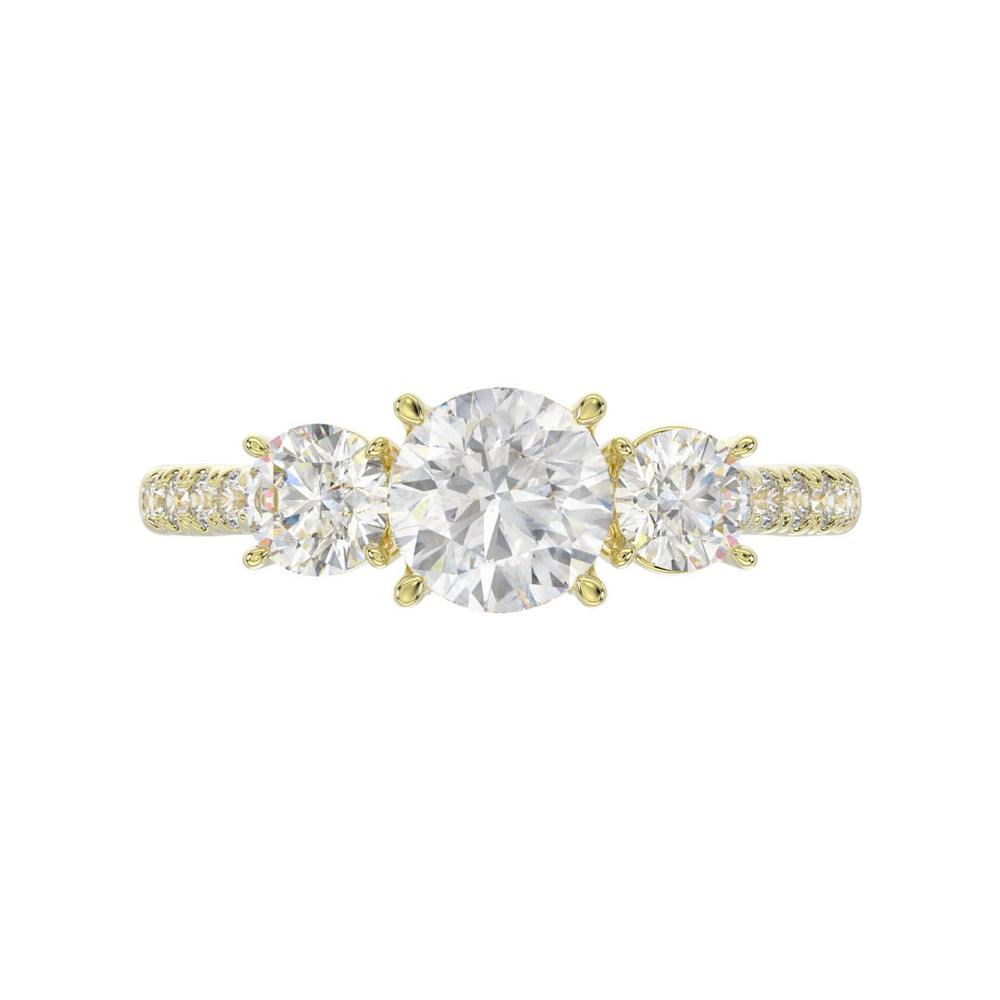 LADIES RING 1 3/4CT ROUND DIAMOND 14K YELLOW GOLD (CENTER STONE ROUND DIAMOND 1CT )