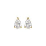 LADIES SOLITAIRE EARRINGS 1 1/2CT PEAR DIAMOND 14K YELLOW GOLD