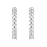 LADIES HOOP EARRINGS 9CT PRINCESS DIAMOND 14K WHITE GOLD