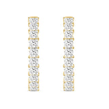 LADIES HOOP EARRINGS 9CT PRINCESS DIAMOND 14K YELLOW GOLD
