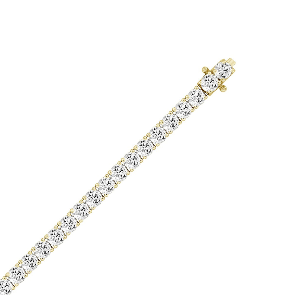 LADIES BRACELET 9CT ROUND DIAMOND 14K YELLOW GOLD