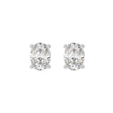 LADIES SOLITAIRE EARRINGS 3CT OVAL DIAMOND 14K WHITE GOLD (CENTER STONE OVAL DIAMOND 1 1/2CT )