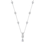 LADIES NECKLACE 5 1/4CT ROUND/PEAR/OVAL DIAMOND 14K WHITE GOLD